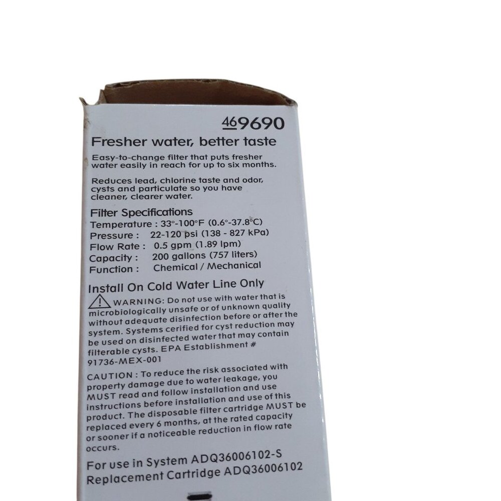 Kenmore 46-9690 KenmoreClear Replacement Refrigerator Water Filter White - Picture 4 of 7